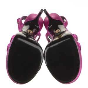 Versace Medusa Insignia Satin Slingback Sandals